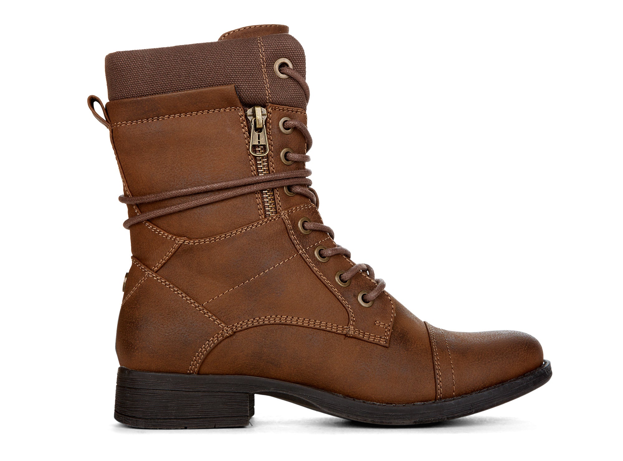 Yellow Shoes | Womens-Light Boots-Casual-Med Shaft & Low Heel | Officer |