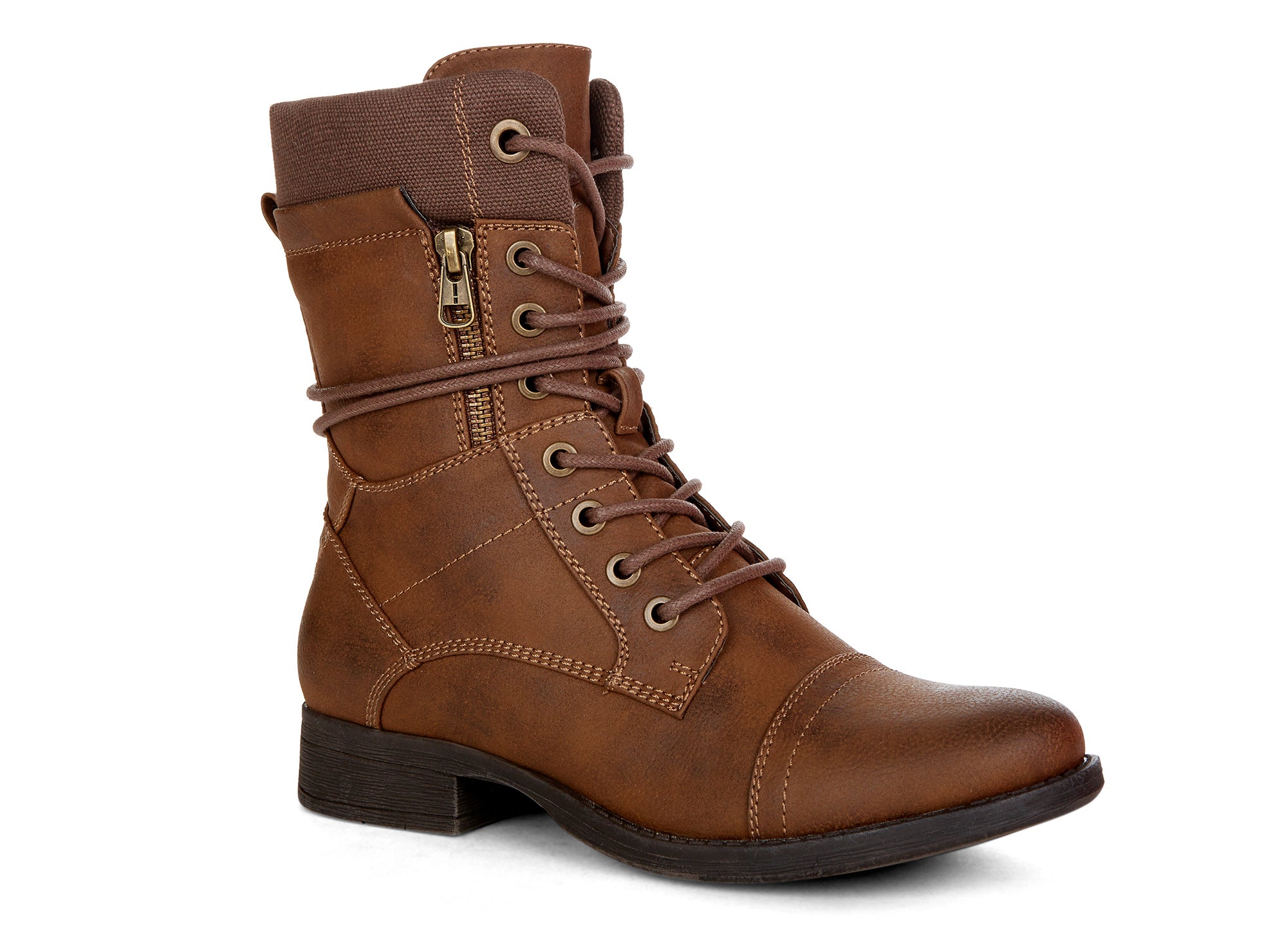 Yellow Shoes | Womens-Light Boots-Casual-Med Shaft & Low Heel | Officer |