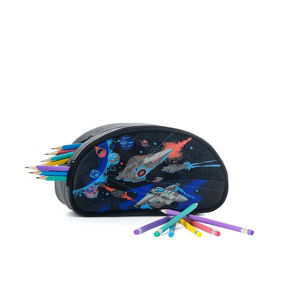 Yellow Shoes | Kids Backpacks | Accessories | Ensemble de la rentrée Louis Garneau Space | 120965-05-LGSPACEETUIACRAYONS2COMPARTIMENTS-04-Louis Garneau Space Back-to-School Bundle-Kids Backpacks | Accessories-Yellow Shoes-Yellow Shoes