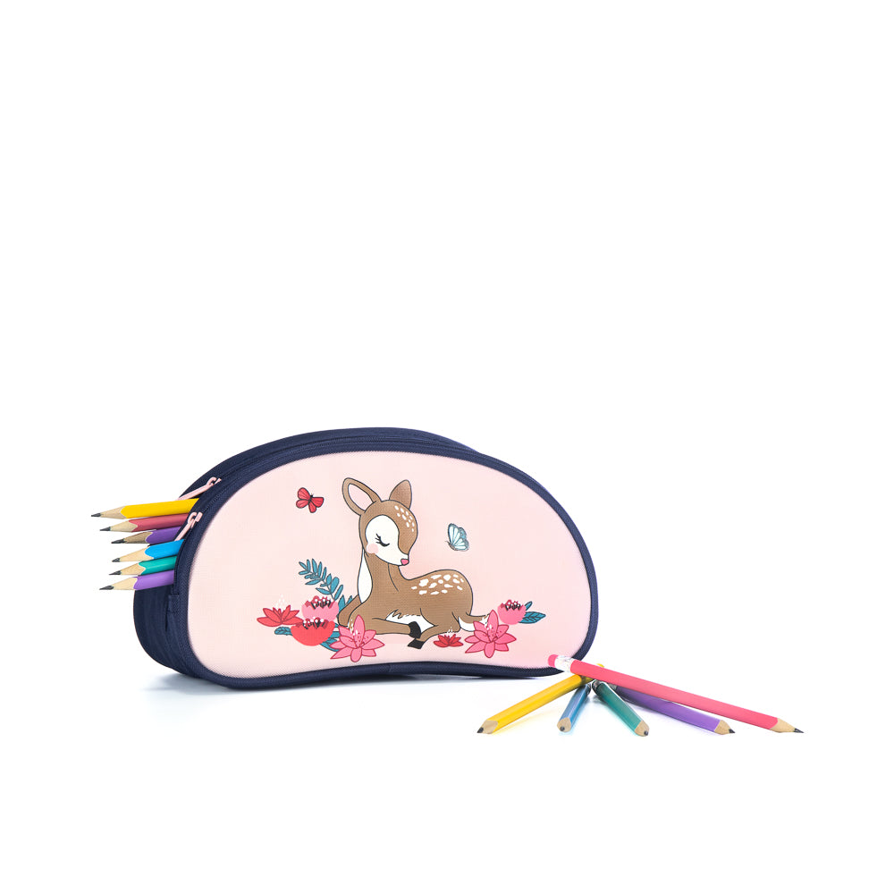 Yellow Shoes | Kids Pencil Cases | Accessories | LOUIS GARNEAU I ETUI A CRAYONS DEMI-LUNE BAMBI | 120979-43-LG_BAMBIE_ETUI_A_CRAYONS_2_COMPARTIMENTS-04-LOUIS GARNEAU | BAMBI PENCIL CASE-Kids Pencil Cases | Accessories-Yellow Shoes-Yellow Shoes