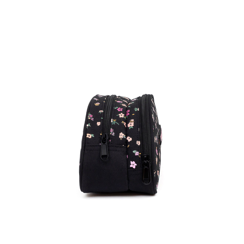 Yellow Shoes | Kids Pencil Cases | Accessories | LOUIS GARNEAU I FLEURS ETUI A CRAYONS DEMI-LUNE | 120991-01-FLOWER2ZIPCOMPARTEMENTPENCILCASE-02-LOUIS GARNEAU | FLOWER 2 ZIP COMPARTEMENT PENCIL CASE-Kids Pencil Cases | Accessories-Yellow Shoes-Yellow Shoes