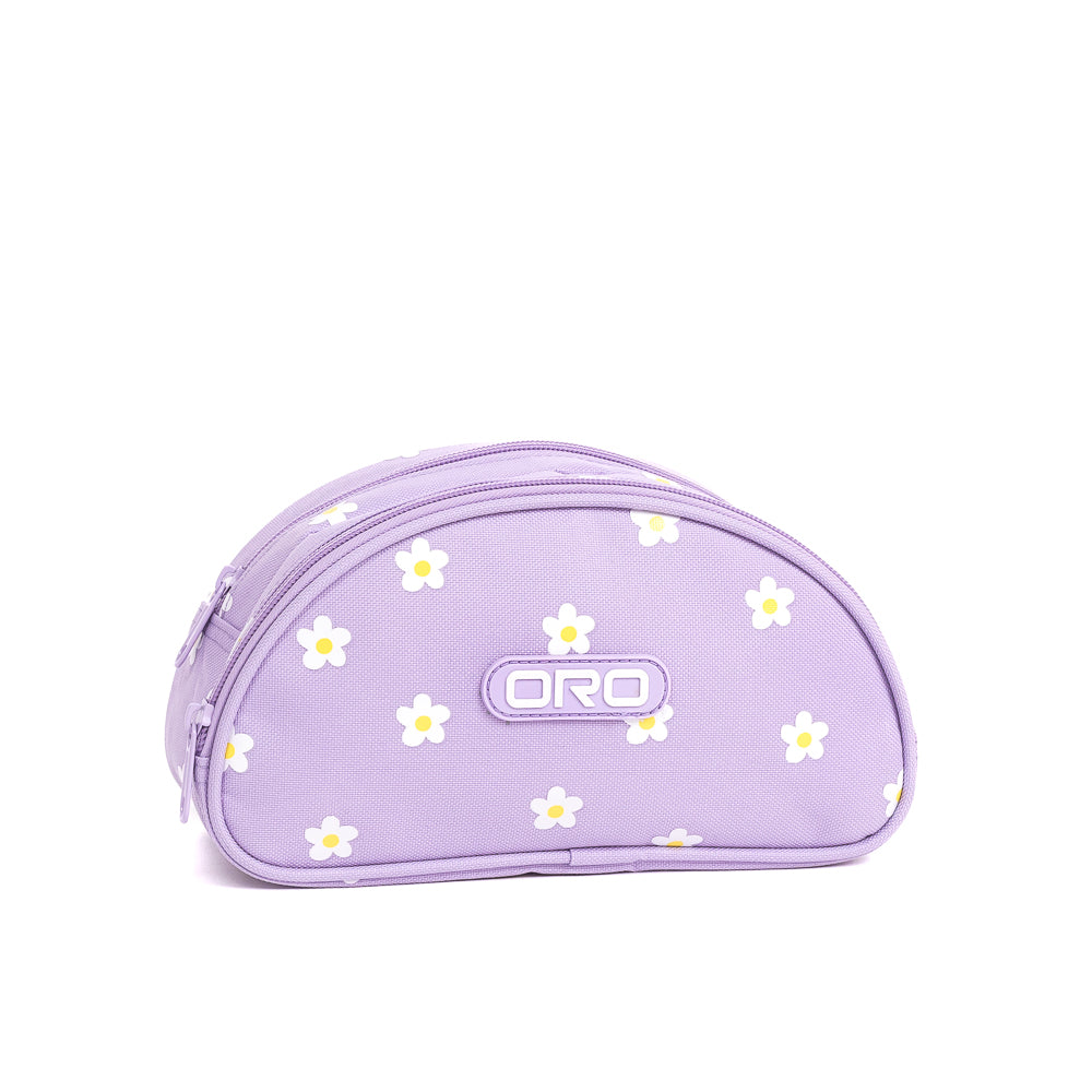 Yellow Shoes | Kids Pencil Cases | Accessories | ORO I ÉTUI À CRAYONS DEMI-LUNE MARGUERITE | 120996-51-ORO_MARGUERITE_ETUI_A_CRAYONS-01-120996-51-ORO | DAISY HALF-MOON 2 ZIP PENCIL CASE-Kids Pencil Cases | Accessories-Yellow Shoes-Yellow Shoes