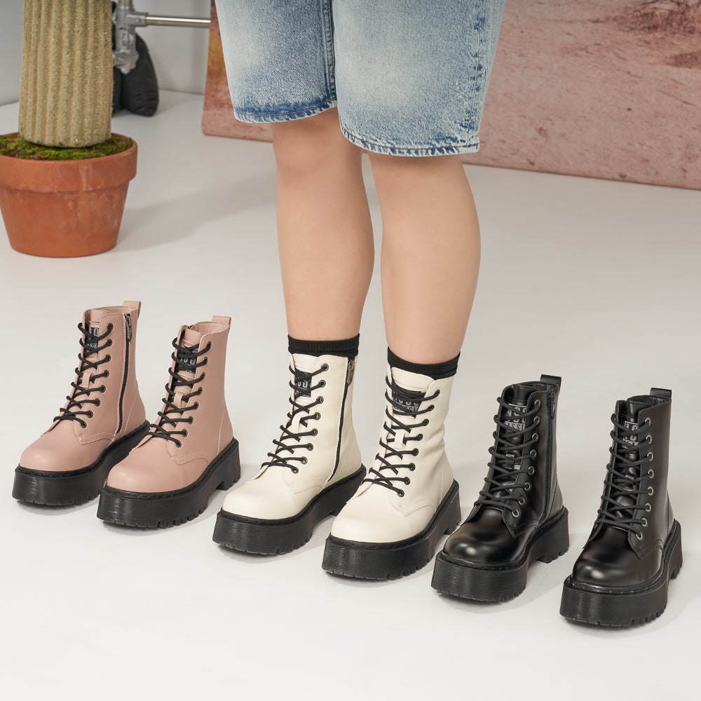 1993VINTAGEPLATEFORMEOFFWHITE123_full-1993 VINTAGE PLATEFORME-Women's Fashion Light Boots-Yellow-Yellow Shoes