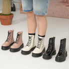 1993VINTAGEPLATEFORMEOFFWHITE123_full-1993 VINTAGE PLATEFORME-Women's Fashion Light Boots-Yellow-Yellow Shoes