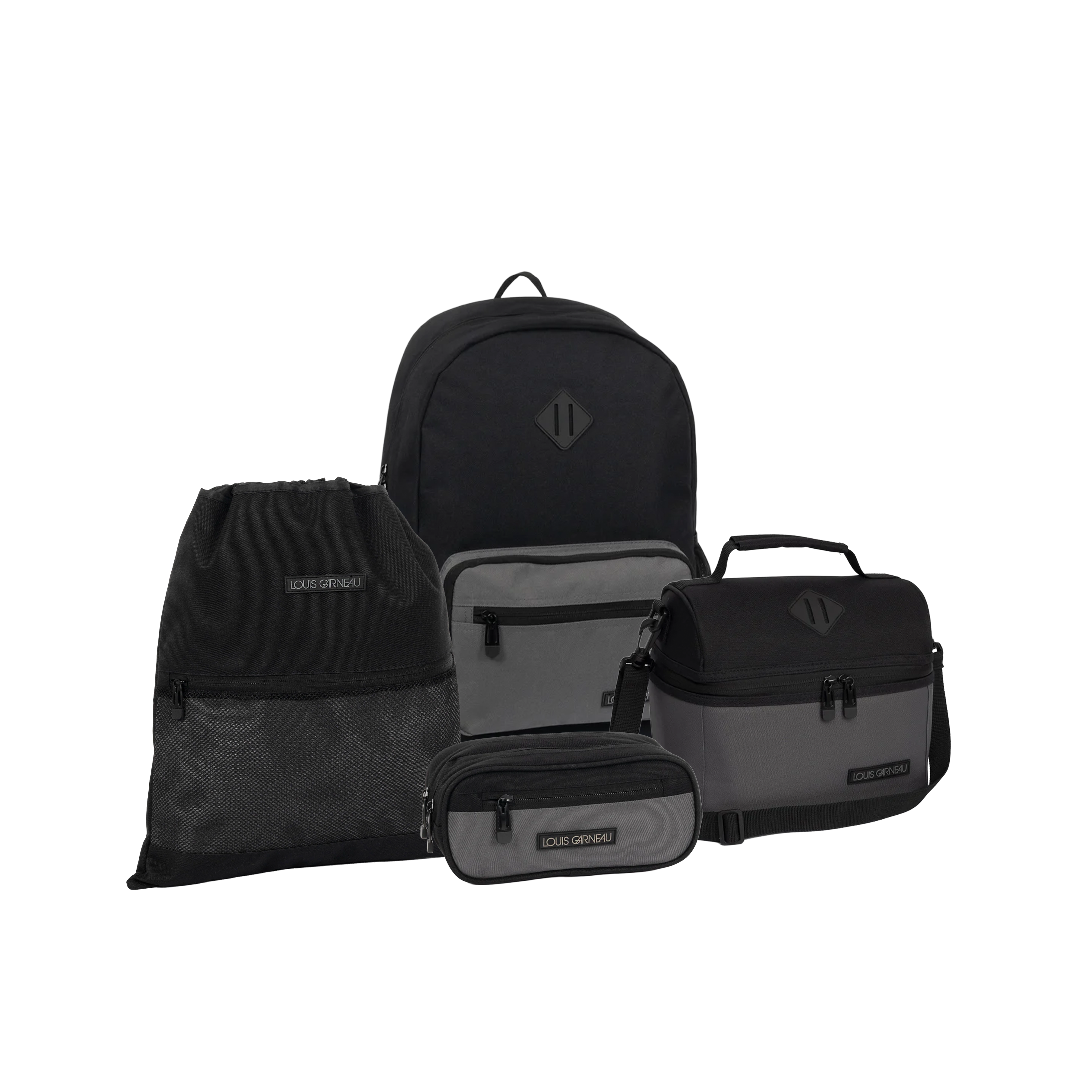 Blackandgray-Louis Garneau Black & Grey Back-to-School Bundle-Kids Backpacks | Accessories-Yellow Shoes-Yellow Shoes