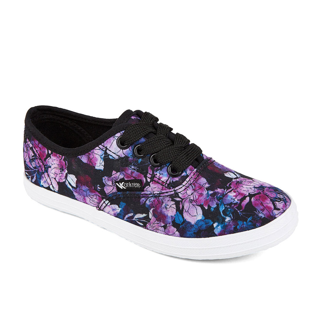 Yellow Shoes | Youth-Athletic-Girls Athleisure-Low | Viola Floral | 109682-04-violafloral-03_56b50e5f-befc-4953-b860-987340570968-Viola Floral-Toddler Kids Athletic Shoes-Konkrete-Yellow Shoes