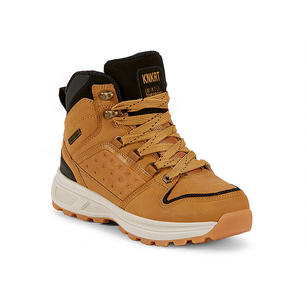 Yellow Shoes | Boys-Winter Boots-Athletic-High | Redwood | 111762-66-redwood-2-Redwood-Junior Kids Winter Boots-Konkrete-Yellow Shoes