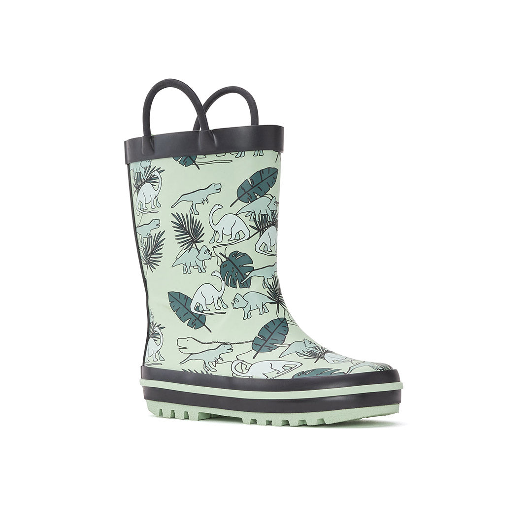 Yellow Shoes | Toddler-Rainwear-Boys-Rain Boot | Tyrannosaur | 113078-60-TYRANNOSAUR-2-Tyrannosaur-Baby Rain boots and Rainwear-Yellow-Yellow Shoes