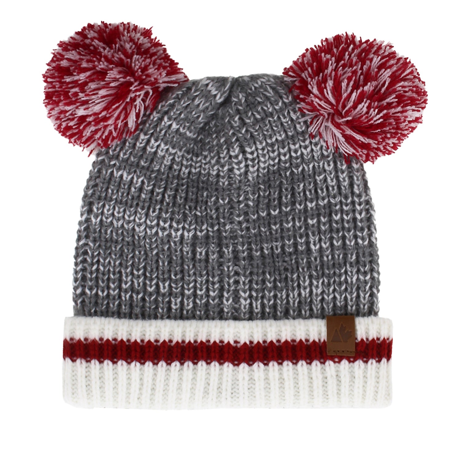 116257-85-NORTHENTUQUEPOURTOUT-PETITSGRISROUGE23ANS-01-2534100032-Great Northern - Toddler Toque Grey/Red 2-3 Years-Kids Hats | Accessories-Great Northern-Yellow Shoes