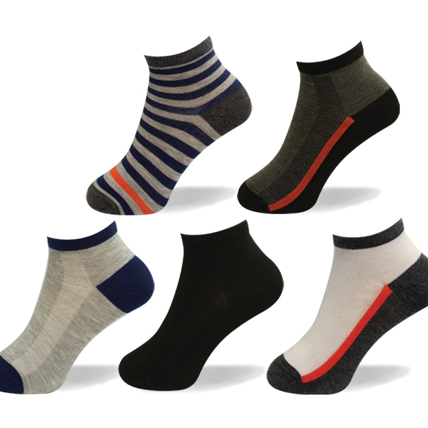 117147-00-POINTZERO5PAIRESDEBASPOURENFANTSTAILLE811STRIPE-2619500032-POINT ZERO - 5 PAIRS OF SOCKS FOR KIDS SIZE 8-11-Kids Socks | Accessories-Point Zero-Yellow Shoes