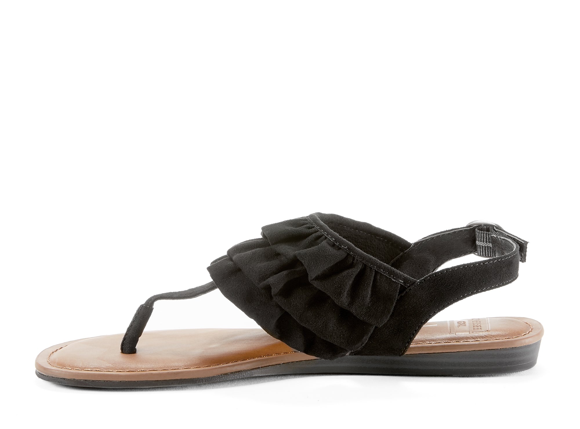 Yellow Shoes | Womens-Sandals-Casual-Low Wedge/Ankle strap | Frills | 