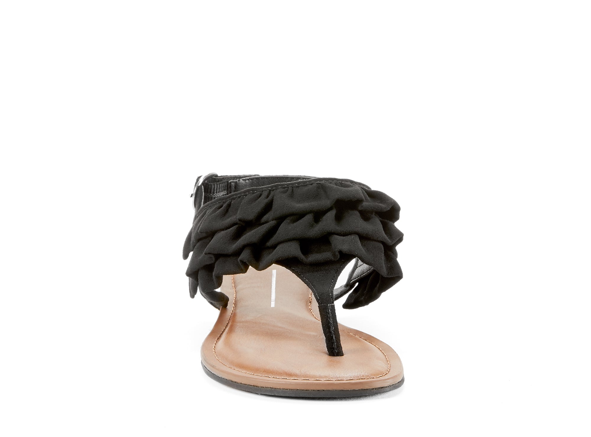 Yellow Shoes | Womens-Sandals-Casual-Low Wedge/Ankle strap | Frills | 