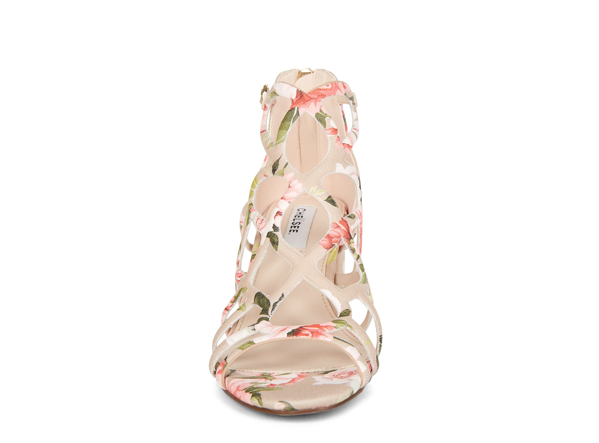 Yellow Shoes | Womens-Sandals-Dress-Med Heel/Gladiator | Saintly Floral | 