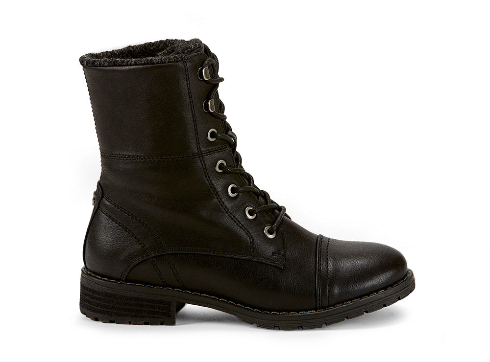 Yellow Shoes | Womens-Winter Boots-Casual-Med Shaft & Flat Heel | Clasp | 