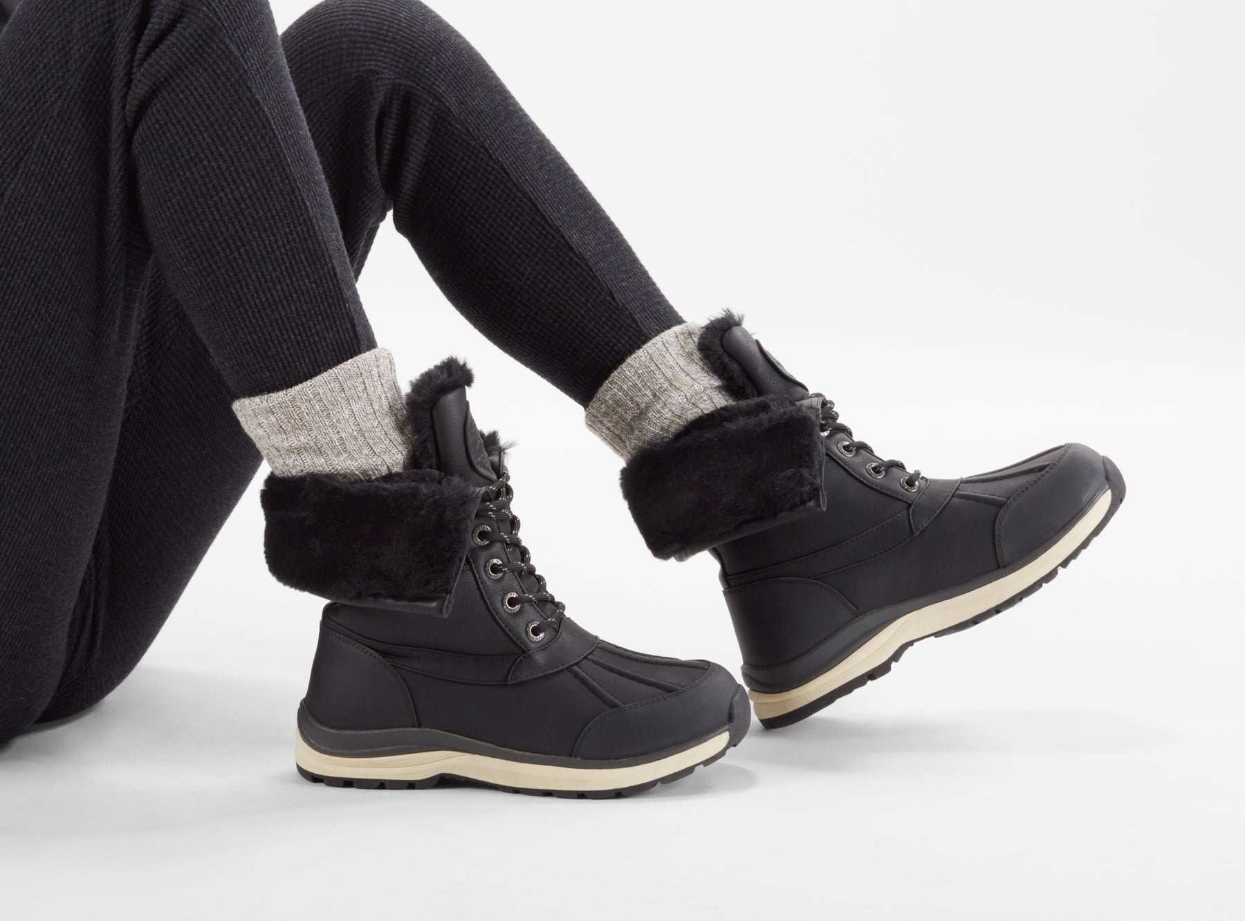 Yellow Shoes | Womens-Winter Boots-Casual-Med Shaft & Flat Heel | Nordic | 