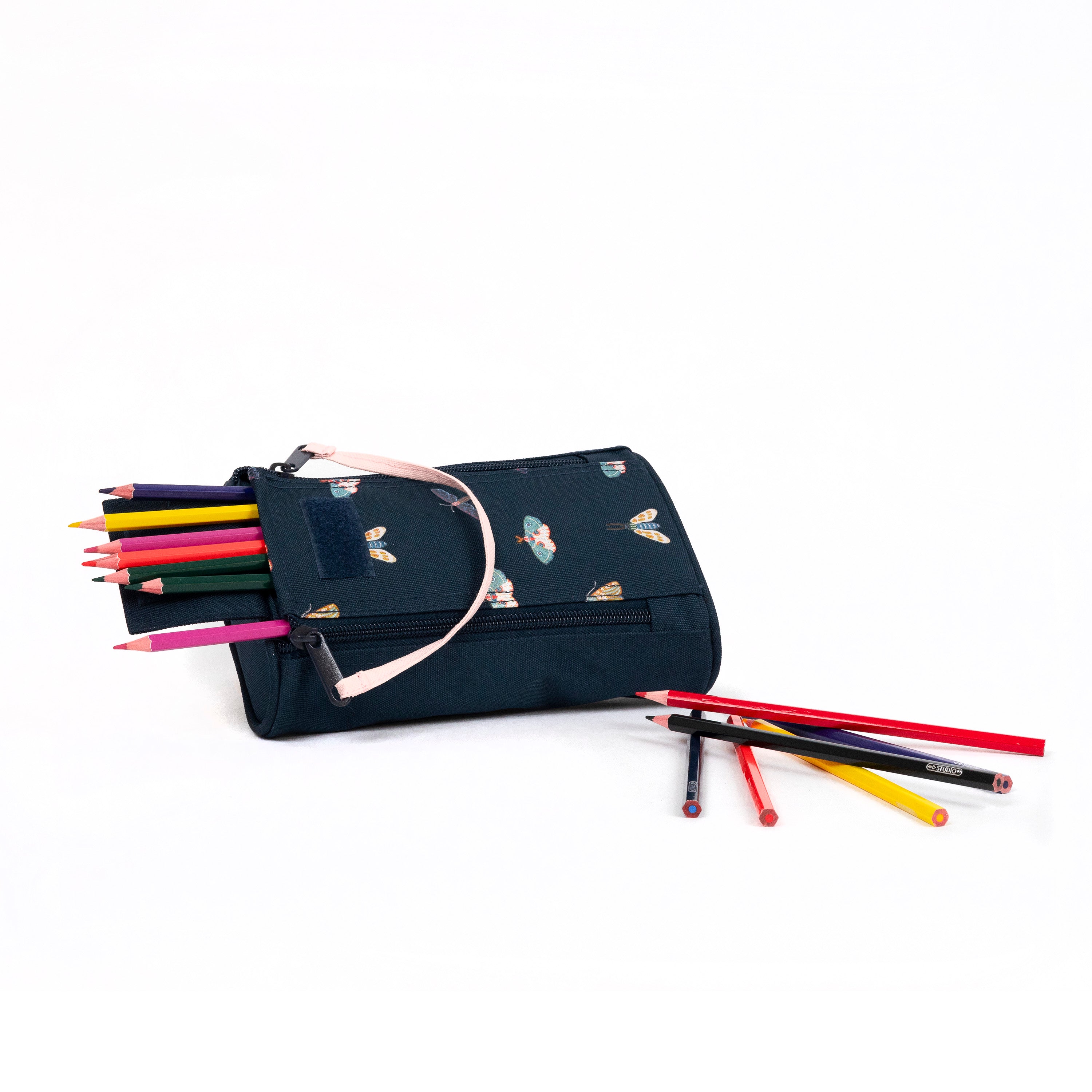 Yellow Shoes | Kids Pencil Cases | Accessories | ORO | ÉTUI à CRAYONS 2 ZIPPERS PAPILLONS | 119700-43-ORO_PAPILLONS_ETUI_A_CRAYONS_2_ZIPPERS-02-ORO | BUTTERFLIES 2 ZIPPERS PENCIL CASE-Kids Pencil Cases | Accessories-Oro-Yellow Shoes