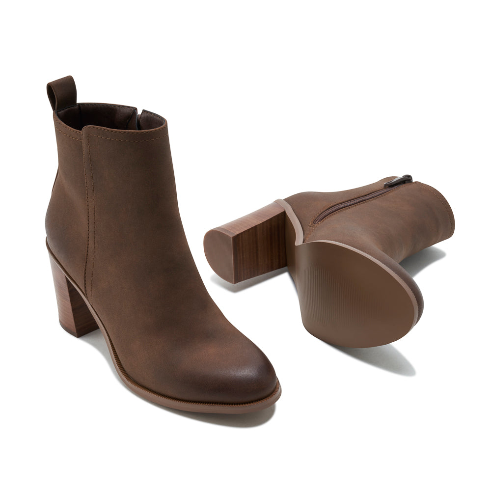 Yellow Shoes | Womens-Light Boots-Dress-Low Shaft & Med Heel | AMBITION | 