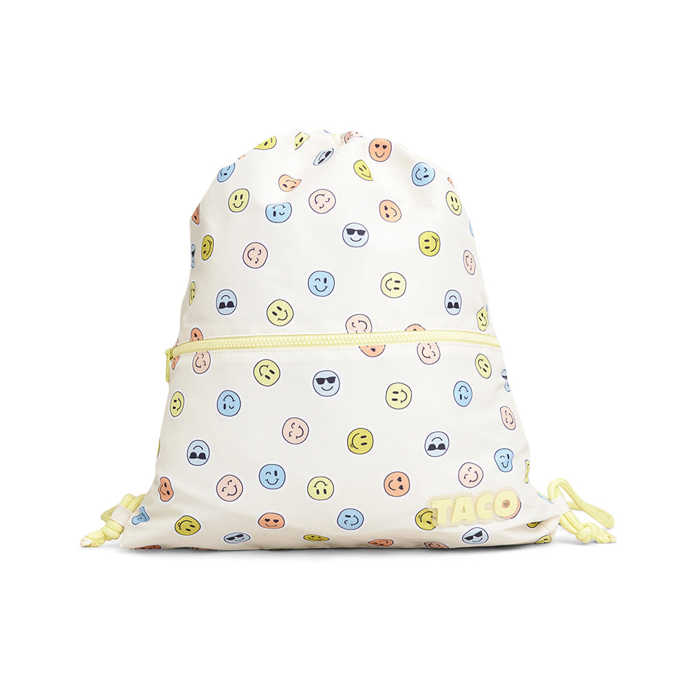 121147-21-TACOSMILEYSSHOEBAG-01-121147-21-TACO I SMILEY SHOE BAG-Kids Shoe Bags | Accessories-Yellow Shoes-Yellow Shoes