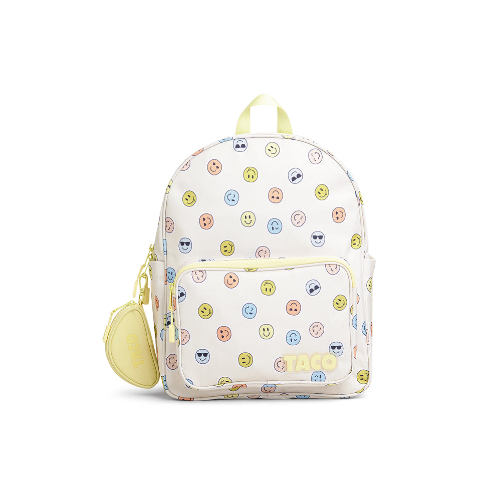 121248-21-TACOSMILEYSBACKPACK-01-121248-21-TACO | SYDNEY SMILEY BACKPACK-Kids Backpacks | Accessories-Yellow Shoes-Yellow Shoes
