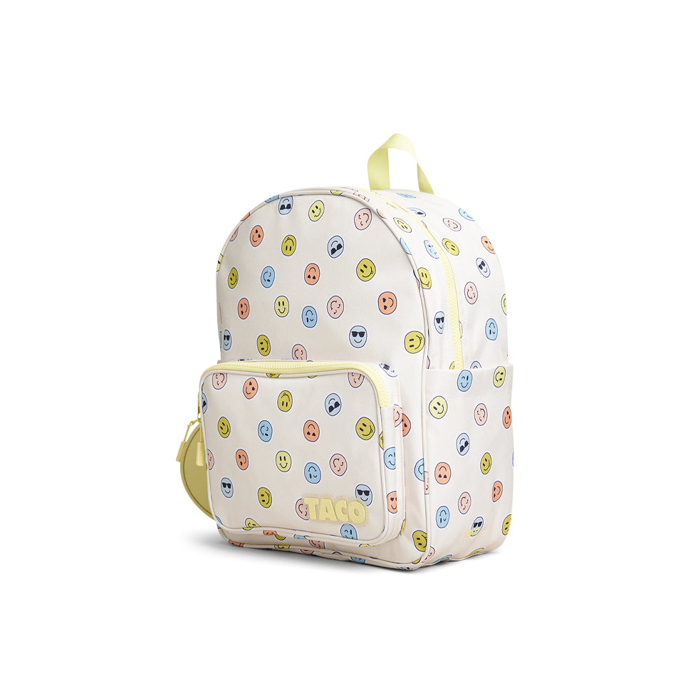 121248-21-TACOSMILEYSBACKPACK-02-TACO | SYDNEY SMILEY BACKPACK-Kids Backpacks | Accessories-Yellow Shoes-Yellow Shoes