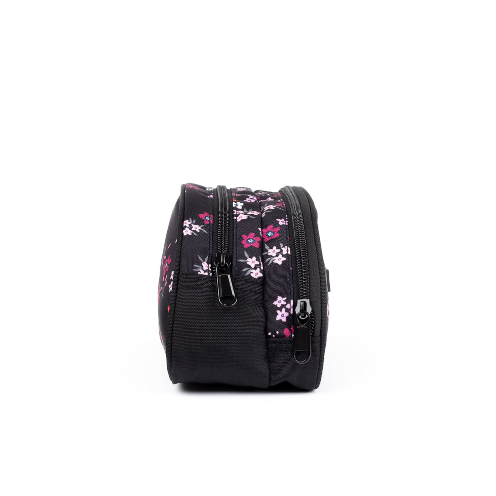 Yellow Shoes | Kids Pencil Cases | Accessories | LOUIS GARNEAU I FLEURS  ETUI A CRAYONS DEMI-LUNE | 122302-98-LGFLORALETUIACRAYONS2COMPARTIMENTS-03-LOUIS GARNEAU | FLOWERS PENCIL CASE-Kids Pencil Cases | Accessories-LOUIS GARNEAU-Yellow Shoes