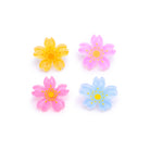122335-00-LOT4CHARMSFLEURISCHAUSSURES-01-8918400033-SET OF 4 FLORAL SHOE CHARMS-Shoe Charms | Accessories-Yellow-Yellow Shoes