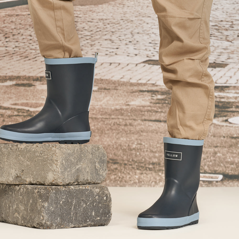 22_SPLASHYY_NAVY2558_full-SPLASHY 2.0-Junior Kids Rain Boots and Rainwear-Riverstone-Yellow Shoes