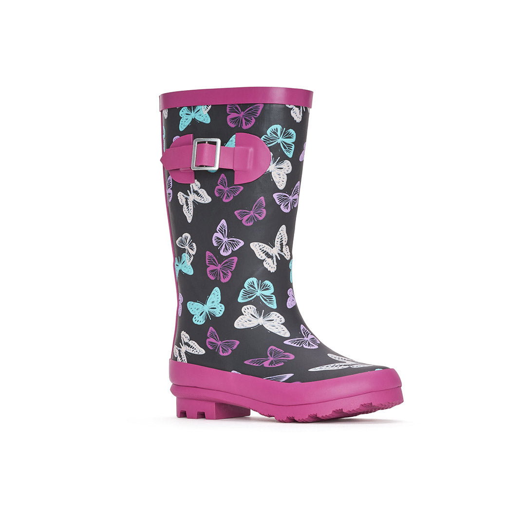 Yellow Shoes | Youth-Rainwear-Girls-Rain Boot | Papillon Bleu | 113083-01-PAPILLON_BLEU-2_82b51460-bd7b-44cf-bf10-e3e386cee00f-Papillon Bleu-Toddler Kids Rain Boots and Rainwear-Miss Chelsee-Yellow Shoes
