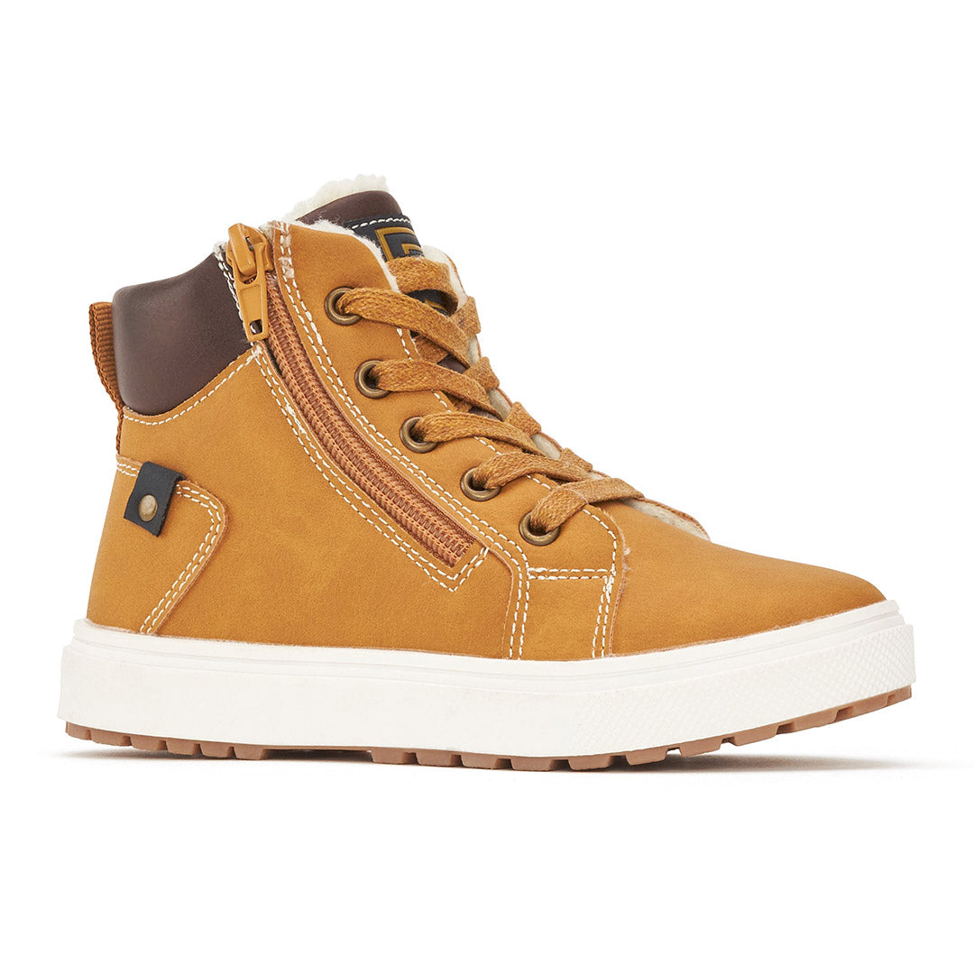 Yellow Shoes | Toddler-Boy-Light Boots-Casual-Zipped | Logan 2.0  | 114631-66-LOGAN_2.0-2-Logan 2.0-Toddler Kids Fashion Light Boots-Riverstone-Yellow Shoes