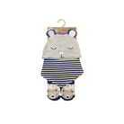 115457-05-ENSEMBLEDEBONNETBAVETTEETBAS06MOISOURSON-01-2455000032-Hat, bib & socks set 0-6 months teddy bear-Kids Socks | Accessories-Yellow-Yellow Shoes