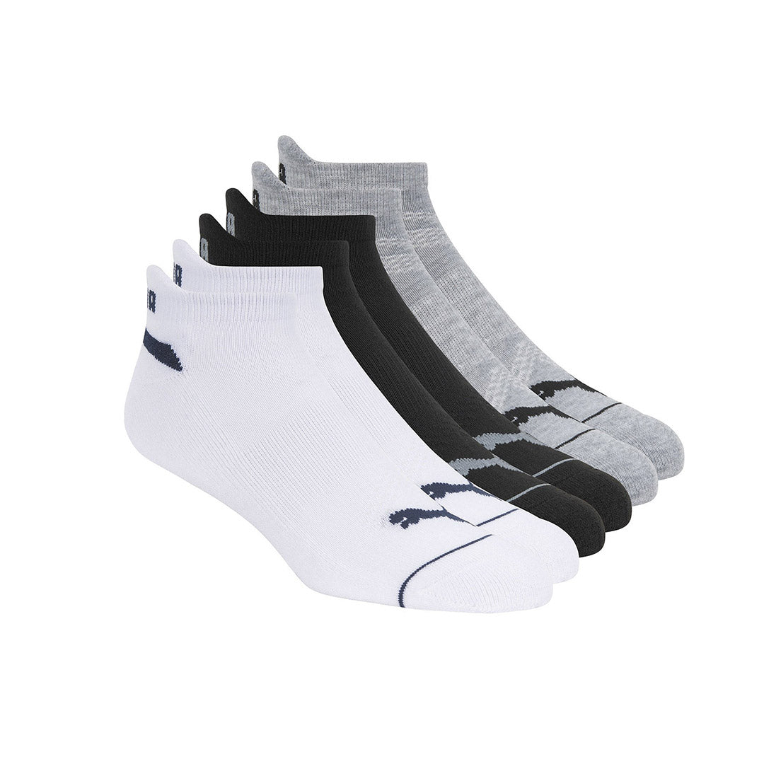 Lot de 6 chaussettes sneaker ou quarter chaussettes homme PUMA coutures  plates bas en coton blanc